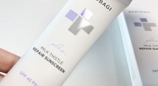 바노바기 코스메틱 바노바기 밀크씨슬 리페어 시카 선스크린 플러스 50ml — 5점을 준 리뷰어가 2023년 2월 올린 사용 사진