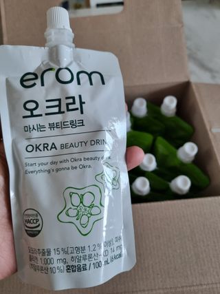 [이롬] 오크라 마시는 뷰티드링크 100mL x 20입 — 5점을 준 리뷰어가 2022년 7월 올린 사용 사진