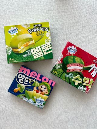 2024 오리온 여름한정판 초코파이 수박 / 후레쉬베리 멜론 / 멜론송이 — 5점을 준 리뷰어가 2024년 8월 올린 사용 사진