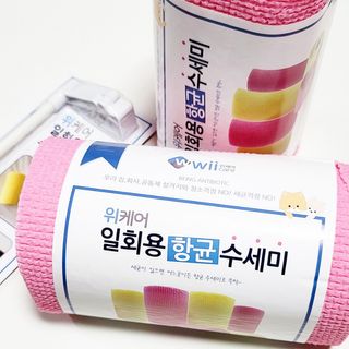 위케어 일회용 향균 수세미 50매 2롤 세트 총 100매 Pink — 5점을 준 리뷰어가 2021년 2월 올린 사용 사진