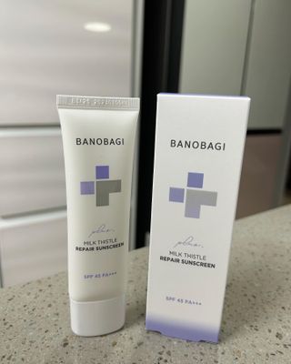 바노바기 코스메틱 바노바기 밀크씨슬 리페어 시카 선스크린 플러스 50ml — 5점을 준 리뷰어가 2023년 3월 올린 사용 사진