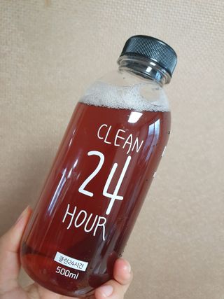 클린24시간 1BOX(5포) + 전용보틀(500ml) — 4점을 준 리뷰어가 2022년 8월 올린 사용 사진