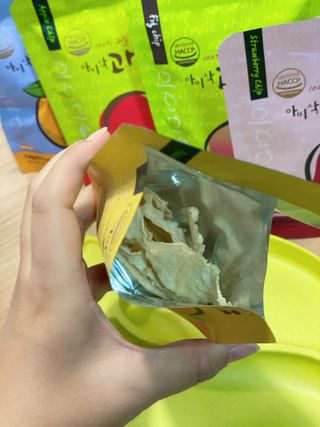 아비삭과일칩 5종 /딸기,사과,배,귤,무화과 5종 — 5점을 준 리뷰어가 2021년 4월 올린 사용 사진