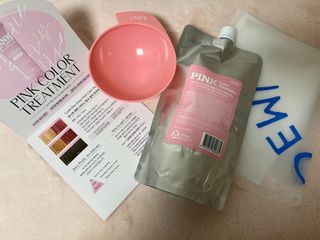 [유니프] 헤어 샤이니 핑크 컬러 트리트먼트 500g — 2.5점을 준 리뷰어가 2023년 12월 올린 사용 사진