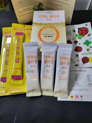 [음료수 대신 가능!]  빠르게 흡수되는 아임오 타먹는 콜라겐 1박스 — 5점을 준 리뷰어가 2023년 4월 올린 사용 사진