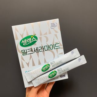 셀렉스스포츠 셀렉스 밀크세라마이드 저분자피쉬콜라겐 28포 X 1박스 — 5점을 준 리뷰어가 2021년 6월 올린 사용 사진