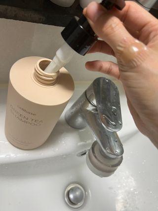 프리마인 더이상 뻣뻣하고 효과없는 탈모샴푸는 NO. 근본부터 케어하는 셀베이스 그린티샴푸(500ml) — 5점을 준 리뷰어가 2023년 4월 올린 사용 사진