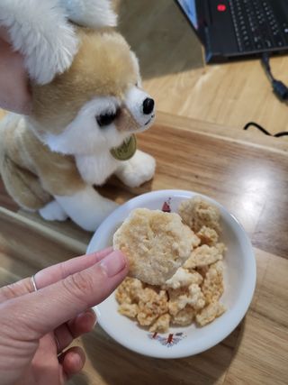 미즈꼬레아 치즈맛 누룽지크리스피 — 3점을 준 리뷰어가 2022년 3월 올린 사용 사진