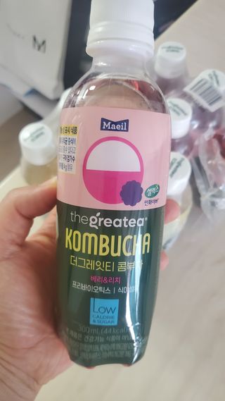 더그레잇티 콤부차 [매일유업] 더그레잇티 44kcal 콤부차 300ml *12개입 (오리지널 6개+베리리치 6개) — 3.5점을 준 리뷰어가 2023년 7월 올린 사용 사진