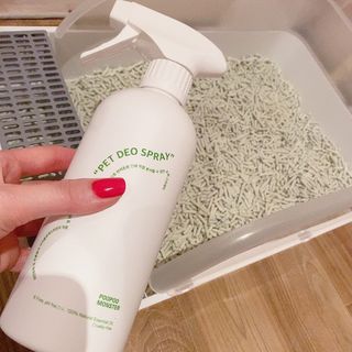 [푸푸몬스터] 비건 펫 데오 스프레이(탈취제) 500ml (유향/무향 택 1) — 4점을 준 리뷰어가 2022년 7월 올린 사용 사진