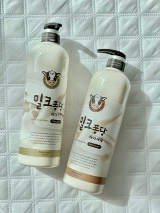 [과일나라] 대용량 밀크퐁당 바디로션+바디워시 2종 — 5점을 준 리뷰어가 2021년 10월 올린 사용 사진