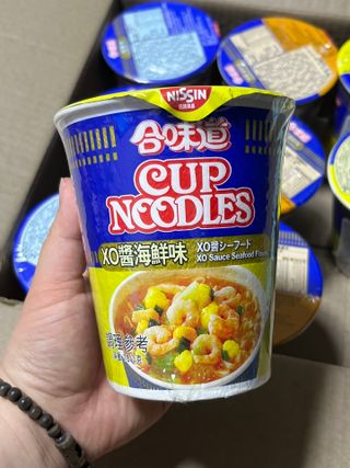 NISSIN 닛신 컵누들  4종 - 씨푸드오리지날, 씨푸드 스파이시, 씨푸드 커리, 씨푸드 XO소스 — 3점을 준 리뷰어가 2022년 5월 올린 사용 사진