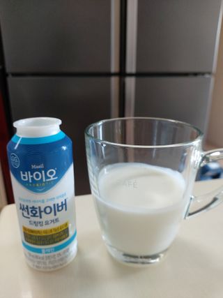 LIVE 매일바이오 썬화이버 드링킹 요거트 — 5점을 준 리뷰어가 2022년 8월 올린 사용 사진