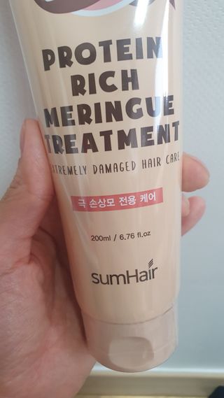 썸헤어 / SUMHAIR 썸헤어 프로틴 리치 머랭 트리트먼트 극손상모 전용 케어 — 5점을 준 리뷰어가 2021년 4월 올린 사용 사진