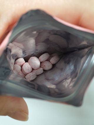 입 냄새 완화에 도움을 주는 에티켓 캔디 복숭아맛 앳캔디 — 5점을 준 리뷰어가 2021년 1월 올린 사용 사진