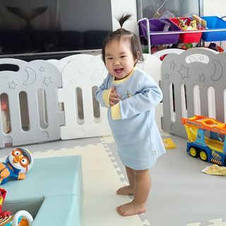 유비맘 캔디팡팡 내의/내복 상하 세트 — 5점을 준 리뷰어가 2021년 3월 올린 사용 사진