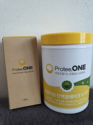 프로티원 단백질쉐이크 녹차맛 2주분 1통+보틀 — 5점을 준 리뷰어가 2021년 4월 올린 사용 사진