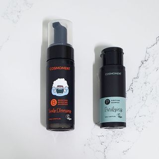 코스모먼트 부스티모 부스팅샴푸60ml + 비듬세정 진정샴푸50ml — 3.5점을 준 리뷰어가 2022년 1월 올린 사용 사진