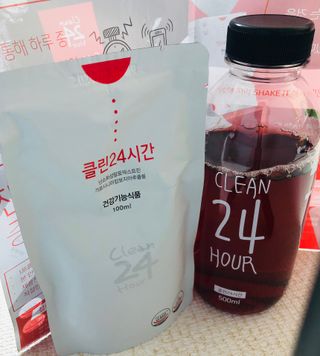 클린24시간 1BOX(5포) + 전용보틀(500ml) — 4.5점을 준 리뷰어가 2022년 10월 올린 사용 사진