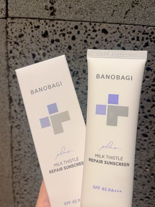 바노바기 코스메틱 바노바기 밀크씨슬 리페어 시카 선스크린 플러스 50ml — 5점을 준 리뷰어가 2023년 1월 올린 사용 사진