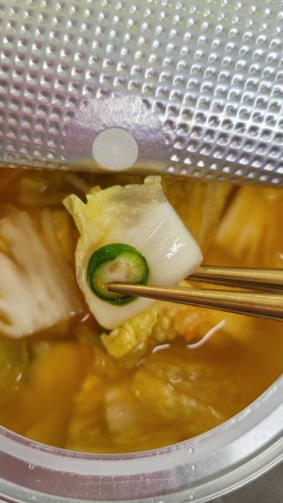 셰프애찬 단호박 백김치 1kg — 4.5점을 준 리뷰어가 2022년 10월 올린 사용 사진