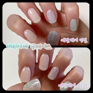 데싱디바 글레이즈 젤네일 포일 이펙트 네일_4종 중 택 1 — 5점을 준 리뷰어가 2021년 9월 올린 사용 사진