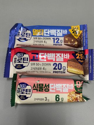 이지프로틴바 3종x각 2ea (고단백질바, 멀티단백질바, 식물성단백질바) — 5점을 준 리뷰어가 2024년 3월 올린 사용 사진