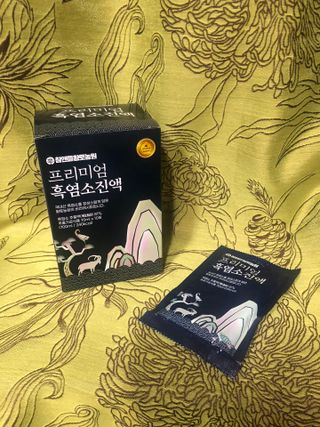 참앤들황토농원 국내산 흑염소를 정성스럽게 담은, 프리미엄 흑염소 진액 70ml x 30포 1박스 — 4.5점을 준 리뷰어가 2023년 1월 올린 사용 사진