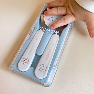 유비맘 스푼포크 케이스 세트 1+1 _컬러랜덤 발송 — 5점을 준 리뷰어가 2021년 3월 올린 사용 사진