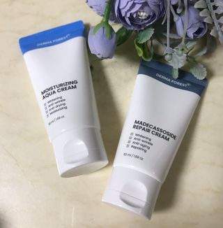 더마포레스트 마데카소사이드 리페어 크림,  모이스처라이징 아쿠아크림 — 5점을 준 리뷰어가 2021년 8월 올린 사용 사진