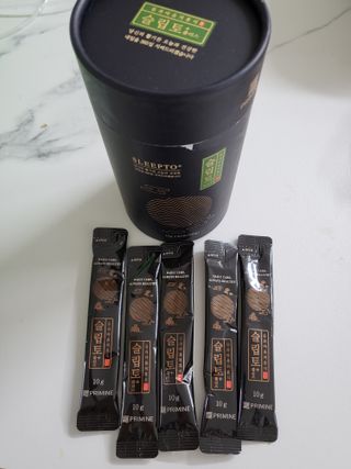 프리마인 자체 기업부설 연구소에서 찾아낸 건강한 수면의 비밀.  슬립토 플러스 30포 — 5점을 준 리뷰어가 2022년 4월 올린 사용 사진
