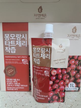 자연에온 몽모랑시 타트체리 3종 세트 구성 - 저분자콜라겐젤리, NFC 착즙주스 — 5점을 준 리뷰어가 2021년 7월 올린 사용 사진