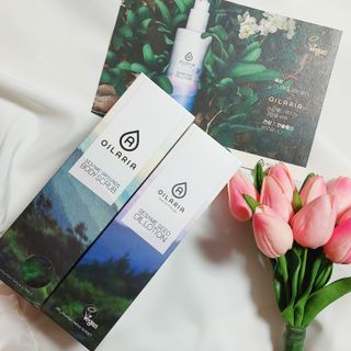 오일아리아 뉴트리 모이스처라이징 세사미 씨드 오일로션 & 데일리 디톡스 세사미 그라운즈 바디스크럽 — 5점을 준 리뷰어가 2023년 9월 올린 사용 사진