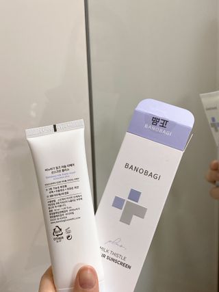 바노바기 코스메틱 바노바기 밀크씨슬 리페어 시카 선스크린 플러스 50ml — 4점을 준 리뷰어가 2023년 4월 올린 사용 사진