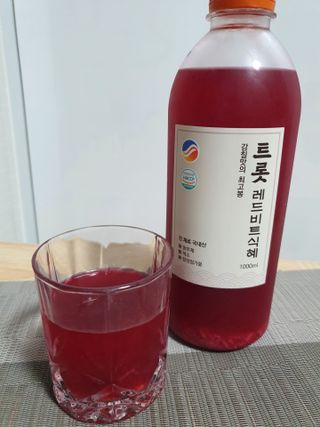 트롯전통식혜 트롯레드비트식혜 1리터 +500리터 — 4.5점을 준 리뷰어가 2021년 6월 올린 사용 사진
