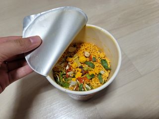 NISSIN 닛신 컵누들  4종 - 씨푸드오리지날, 씨푸드 스파이시, 씨푸드 커리, 씨푸드 XO소스 — 4.5점을 준 리뷰어가 2022년 5월 올린 사용 사진