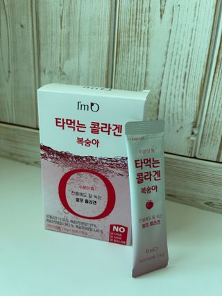 [음료수 대신 가능!]  빠르게 흡수되는 아임오 타먹는 콜라겐 1박스 — 5점을 준 리뷰어가 2023년 3월 올린 사용 사진