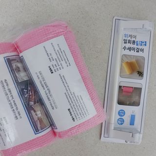 위케어 일회용 향균 수세미 50매 2롤 세트 총 100매 Pink — 4.5점을 준 리뷰어가 2021년 2월 올린 사용 사진