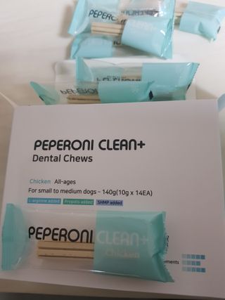 페페로니 클린플러스 덴탈치킨껌 10g x 14p — 5점을 준 리뷰어가 2021년 7월 올린 사용 사진