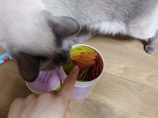 페페로니 맛있는 스틱 - 무항생제 닭고기 15개 + 원양선 참치 15개 — 4점을 준 리뷰어가 2021년 9월 올린 사용 사진