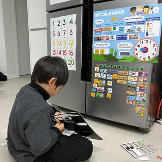 맘트리 133개 자석타일로 만드는 나만의 달력, 마이캘린더[가이드북포함], 어린이달력 — 5점을 준 리뷰어가 2023년 1월 올린 사용 사진