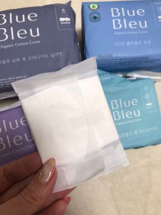 블루블루 유기농 순면 커버 생리대 — 5점을 준 리뷰어가 2021년 1월 올린 사용 사진