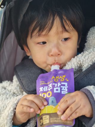 탐라원 건강 어린이 주스, 생생한 주스 3종 - 유기 감귤 주스, 당근과 사과 주스, 감귤 주스 — 5점을 준 리뷰어가 2021년 10월 올린 사용 사진