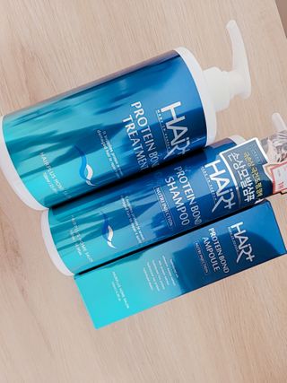 헤어플러스 단백질탈모샴푸 500ml+단백질본드앰플 145ml — 5점을 준 리뷰어가 2021년 3월 올린 사용 사진