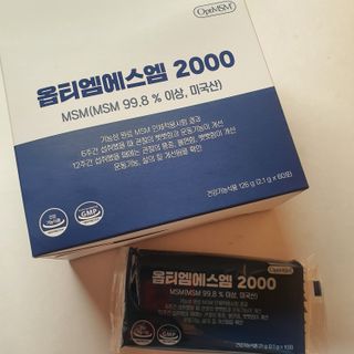 바른비타민 옵티엠에스엠2000 1박스 60포 관절 연골 복합건강기능식품 — 5점을 준 리뷰어가 2021년 6월 올린 사용 사진