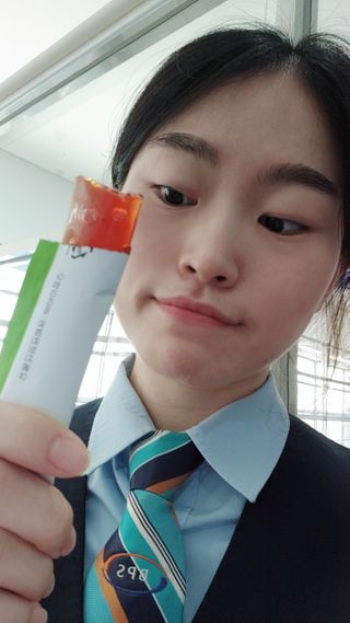 아임오 풋사과 식이섬유 밸런스 젤리 14포 — 5점을 준 리뷰어가 2021년 10월 올린 사용 사진