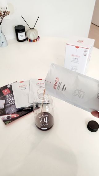 클린24시간 1BOX(5포) + 전용보틀(500ml) — 5점을 준 리뷰어가 2022년 10월 올린 사용 사진