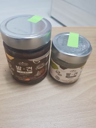 진테이블 발.견 스프레드  오리지널믹스 90g + 카카오스윗믹스 90g 2종 세트 — 5점을 준 리뷰어가 2022년 8월 올린 사용 사진