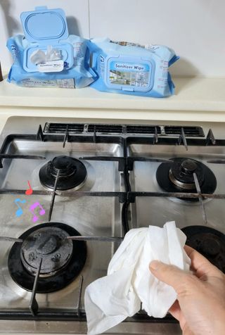 햅스 세균없는 주방 대형 2팩, HAPS sanitizer wipe — 5점을 준 리뷰어가 2022년 2월 올린 사용 사진