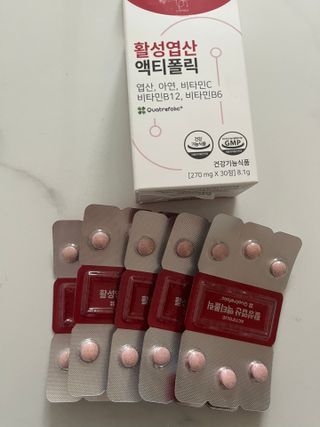 [리노브] 4세대 활성엽산 액티폴릭 270mg x 30정 — 4점을 준 리뷰어가 2022년 8월 올린 사용 사진